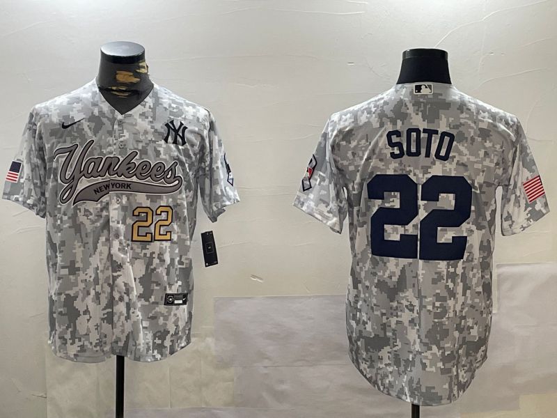 Men New York Yankees 22 Soto Camo Joint Name 2024 Nike MLB Jersey style 2